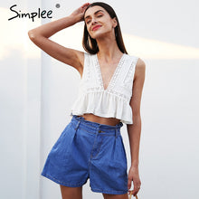 Chiffon lace crop top