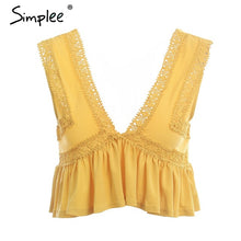 Chiffon lace crop top