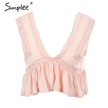 Chiffon lace crop top