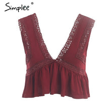Chiffon lace crop top