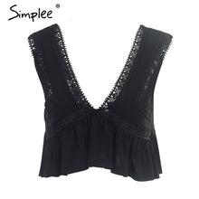 Chiffon lace crop top