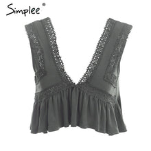 Chiffon lace crop top